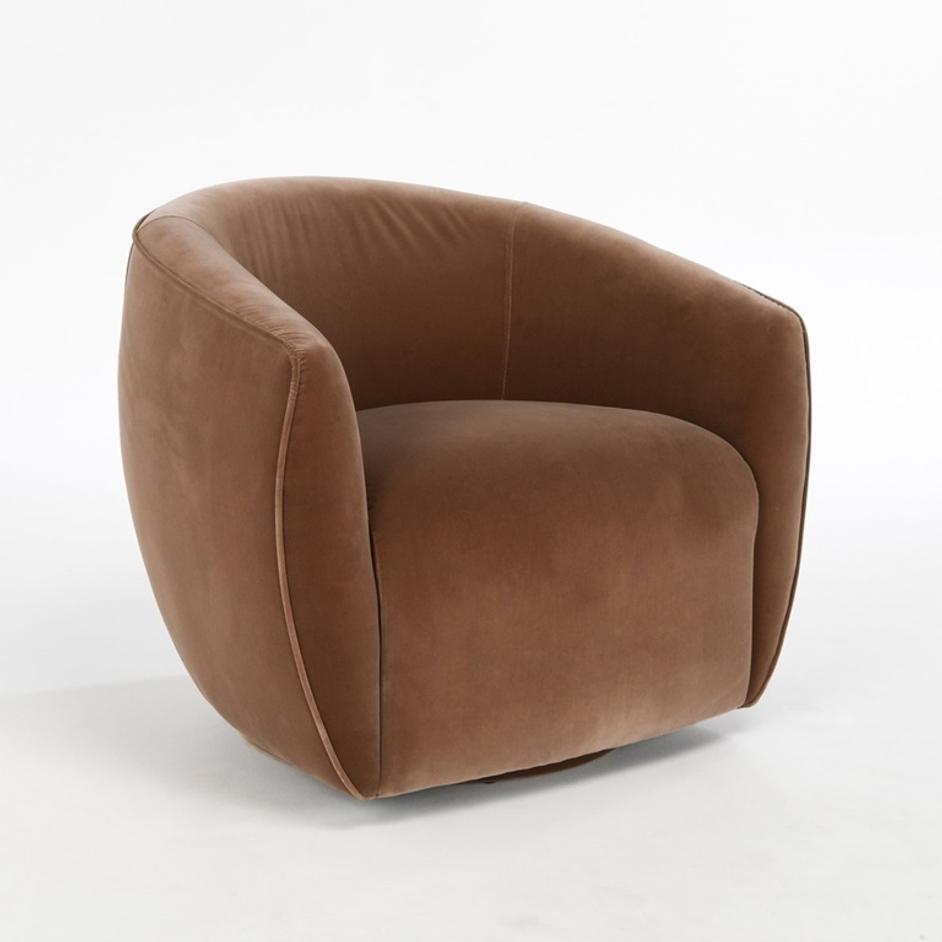 Harper Swivel Accent In Rose Gold by Classic Home