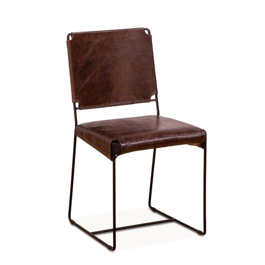 New York Iron and Chocolate Leather Dining Chair by Home Trends & Design