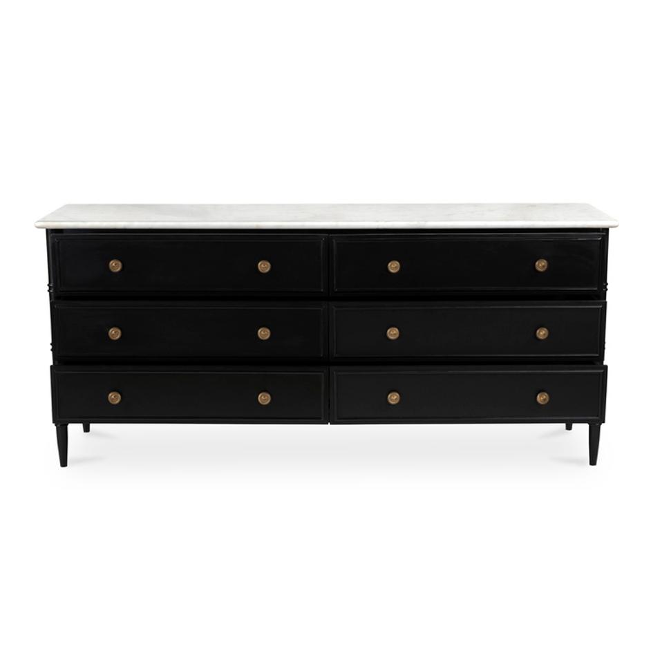 Eleanor 6 Drawer Dresser Black by Moes Home