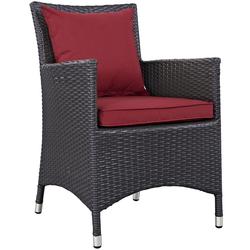Minerva Dining Outdoor Patio Armchair In Espresso Red by Modway Furniture