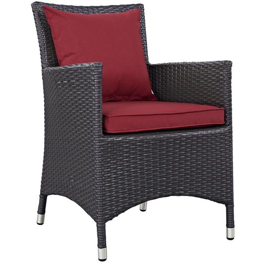 Minerva Dining Outdoor Patio Armchair In Espresso Red by Modway Furniture