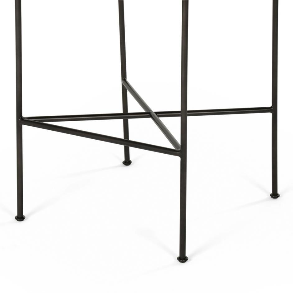 Wharton Bar Stool in Distressed Black by FOUR HANDS