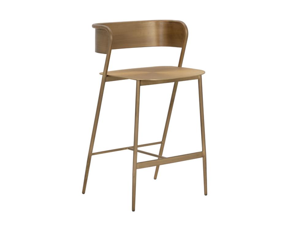 KEANU COUNTER STOOL - ANTIQUE GOLD by Sunpan