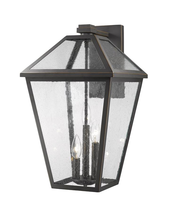 Talbot 3 Light Outdoor Wall Sconce in Rubbed Bronze Finish by Z-Lite