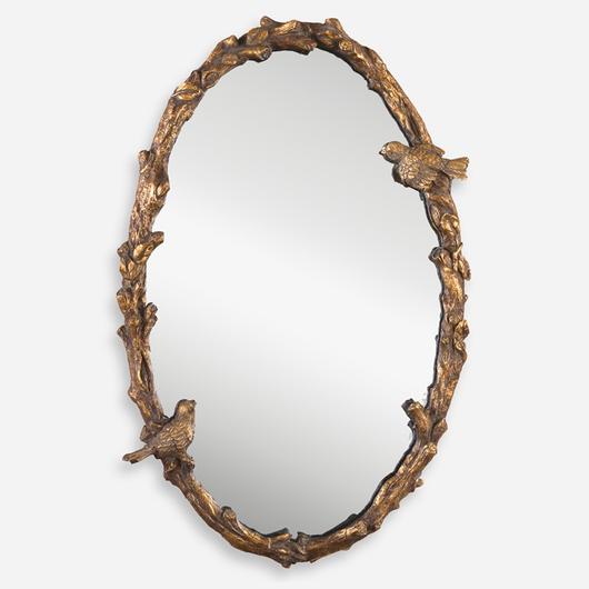 Paza Oval Vine Gold Mirror by Uttermost