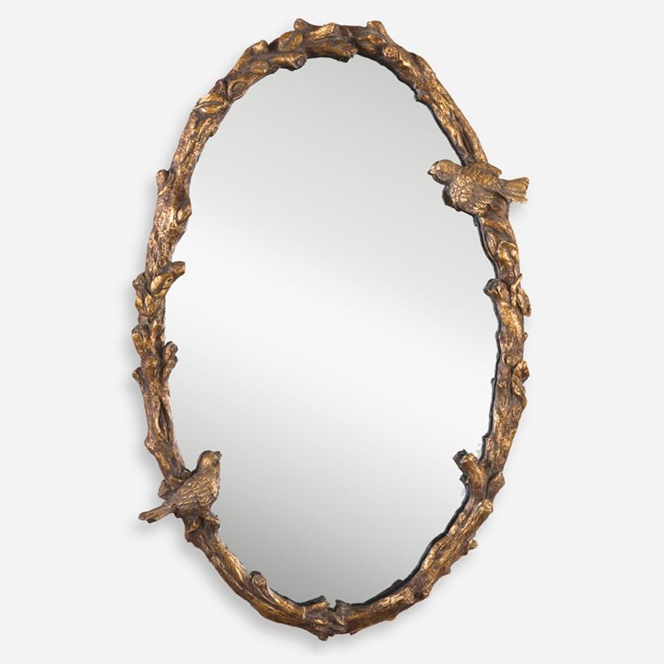 Paza Oval Vine Gold Mirror by Uttermost
