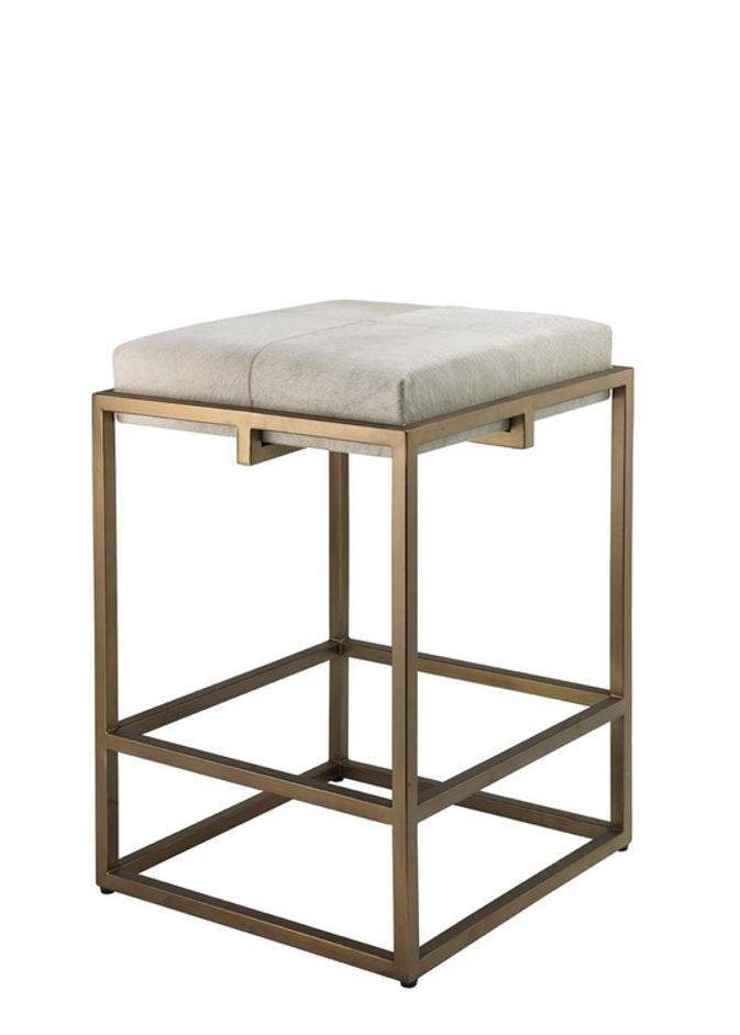 Shelby Hide Counter Stool, White by Jamie Young