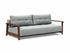 RAN D.E.L. SOFA BED in MELANGE LIGHT GREY FABRIC WITH Dark wood LEGS 538 by INNOVATION USA