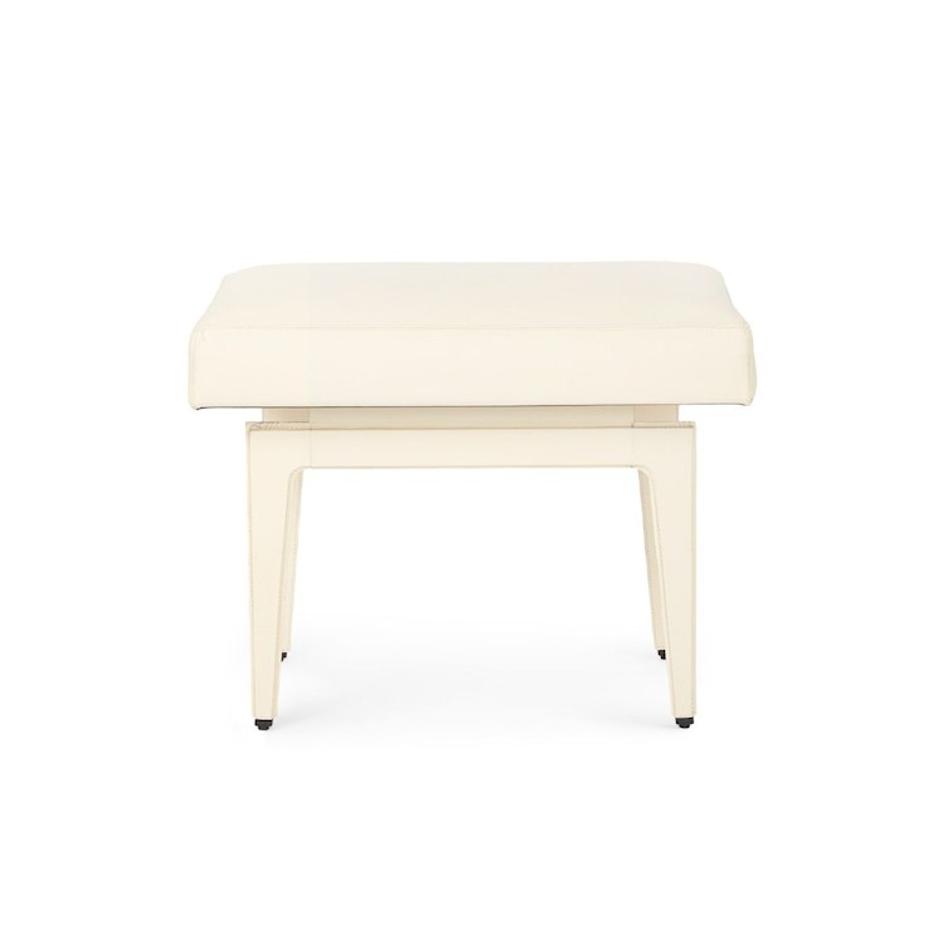 WINSTON STOOL IN IVORY LEATHER by Villa & House