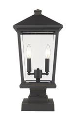 Beacon 2 Light Outdoor Pier Mounted Fixture in Oil Rubbed Bronze Finish by Z-Lite