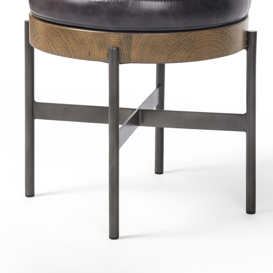 Edwyn Small Ottoman In Sonoma Black by FOUR HANDS