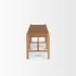 Shane Brown Wood w/ Woven Brown Leather Bench by Mercana