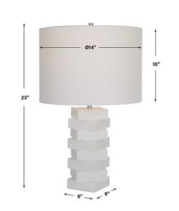 Ascent White Geometric Table Lamp by Uttermost