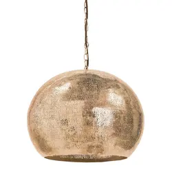 Pierced Metal Sphere Pendant (Natural Brass) by REGINA ANDREWS