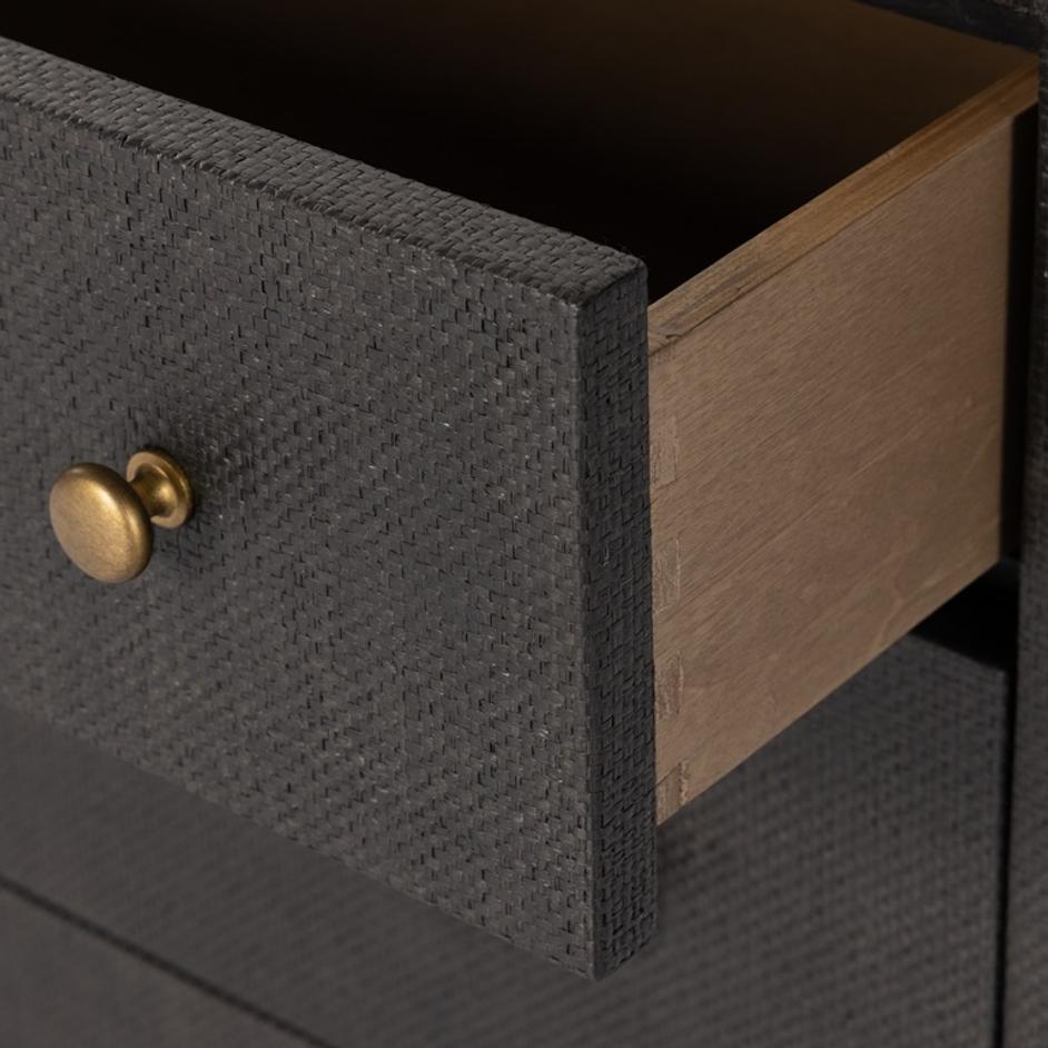 Fiona 6 Drawer Dresser In Black Raffia by FOUR HANDS