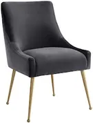 Beatrix Grey Velvet Side Chair by tov furniture