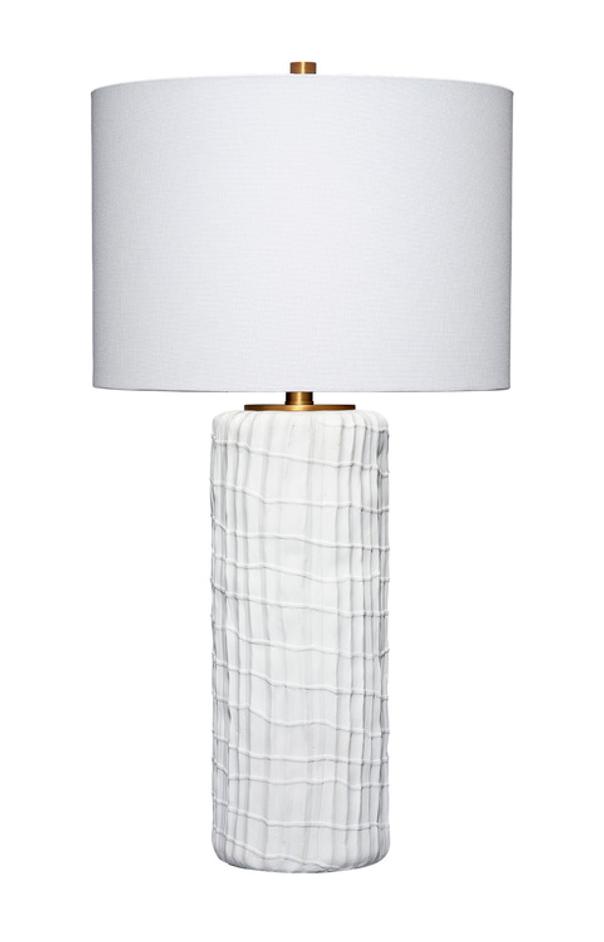 Trunk Polyresin Table Lamp with Linen Shade by Jamie Young