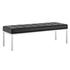 Garret Tufted Large Upholstered Faux Leather Bench In Silver Black by Modway Furniture