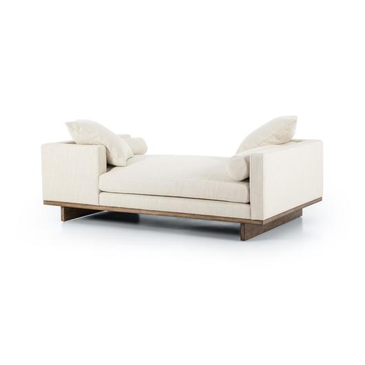 Everly Tete A Tete Chaise in Irving Taupe by FOUR HANDS