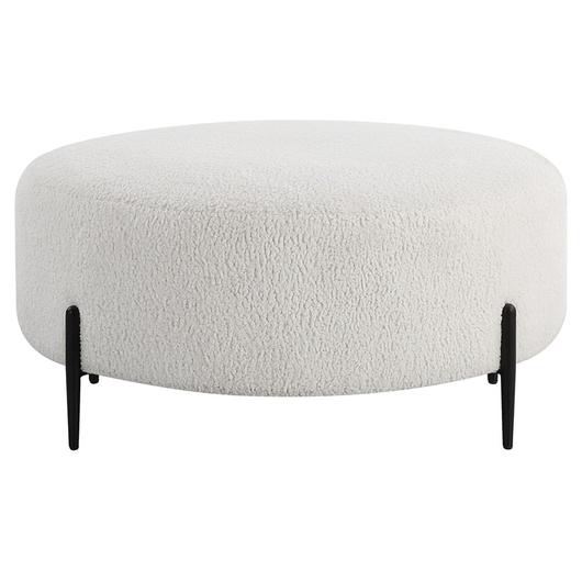 Arles Large Plush White Ottoman by Uttermost