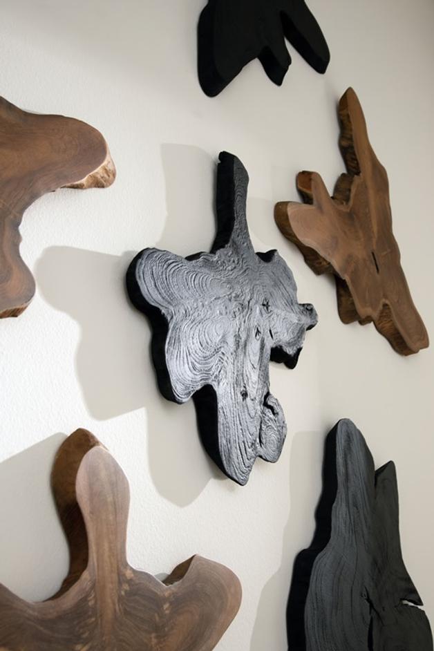 Freeform Teak Wall Slice, Large, Black by Phillips Collection