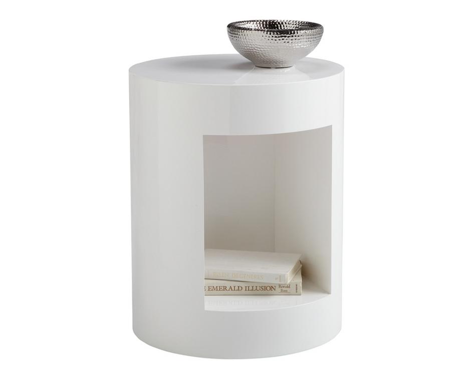 BEACON END TABLE - HIGH GLOSS WHITE by Sunpan