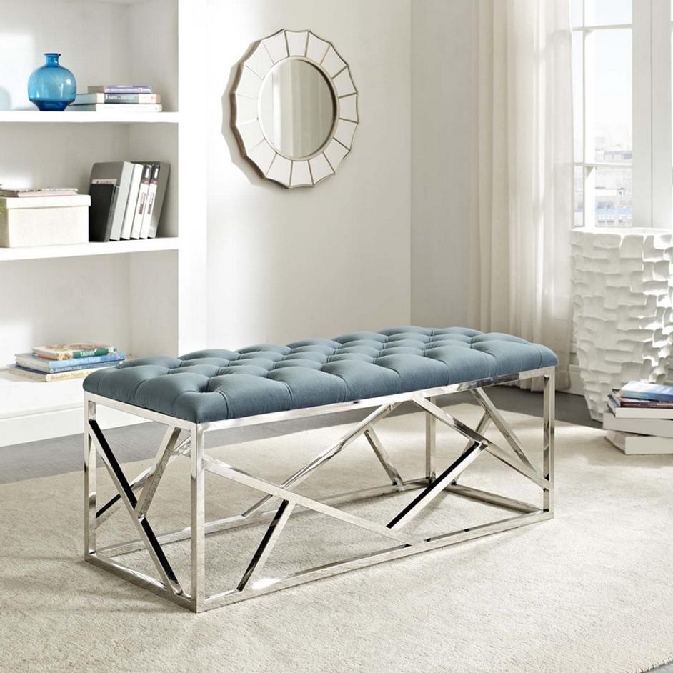 Santoli Bench In Sea Blue by Modway Furniture