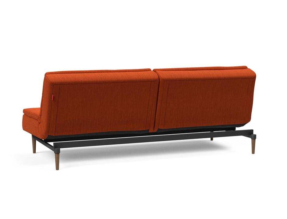DUBLEXO SLEEPER SOFA in ELEGANCE PAPRIKA FABRIC WITH Dark Wood LEGS 506 by INNOVATION USA