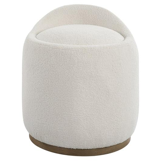Swirl Swivel Sheepskin Ottoman by Uttermost