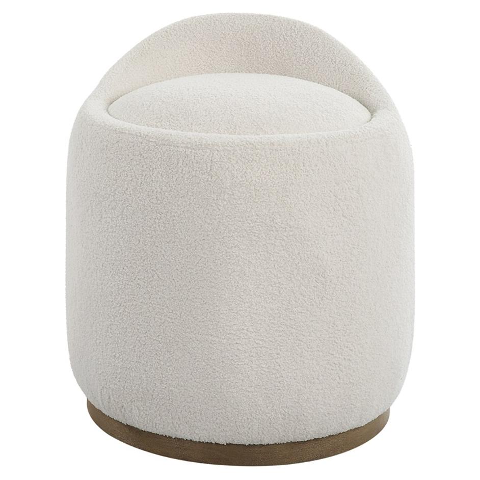 Swirl Swivel Sheepskin Ottoman by Uttermost
