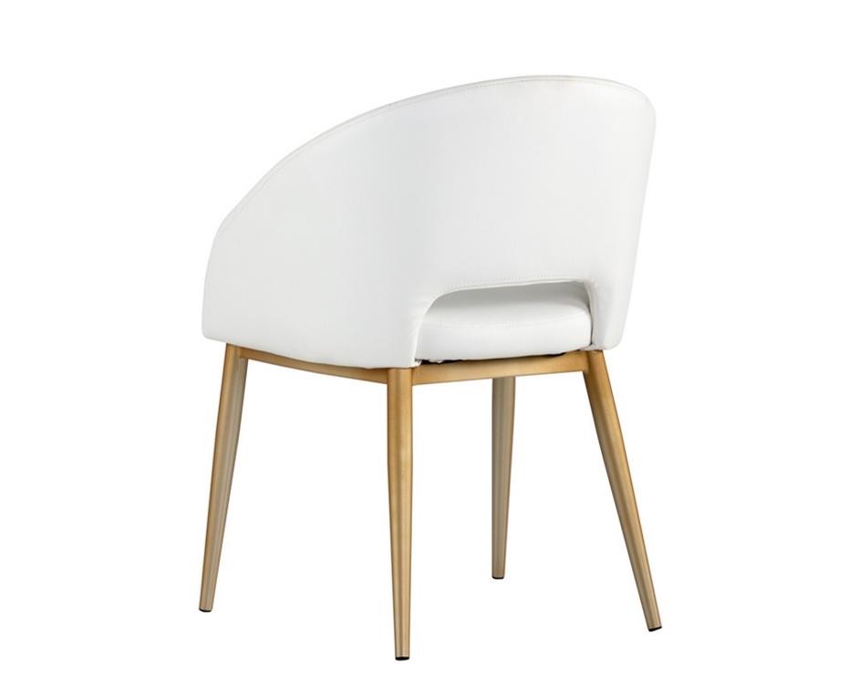 Thatcher Dining Chair - Antique Brass - Snow by Sunpan