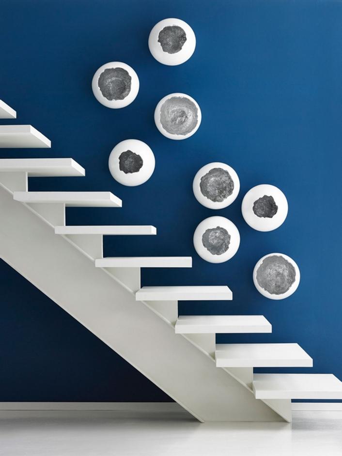 Broken Egg Wall Art, White and Silver Leaf, Set of 4 by PHILLIPS COLLECTION