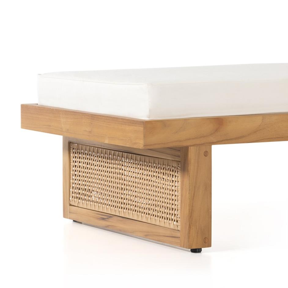 Merit Outdoor Chaise Lounge In Natural Teak by FOUR HANDS