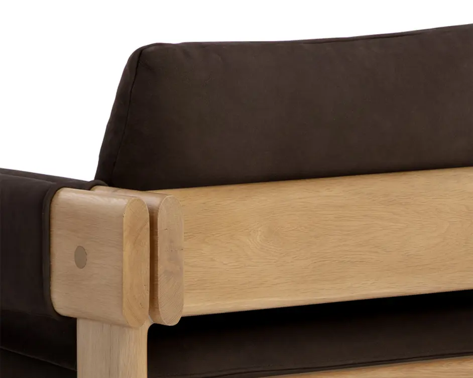 CARMICHAEL LOUNGE CHAIR - NUBUCK COCOA LEATHER by Sunpan