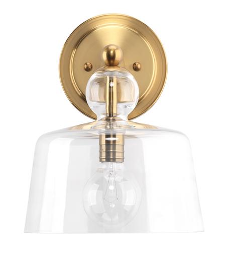Hudson Glass Wall Sconce, Brass by Jamie Young