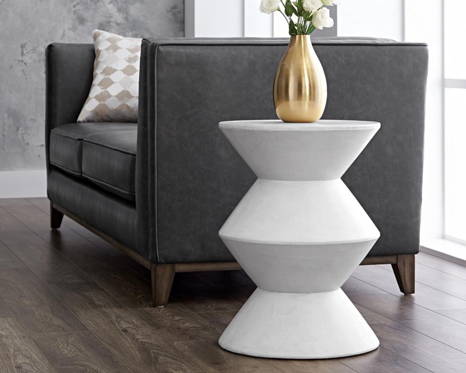 UNION END TABLE - WHITE by Sunpan