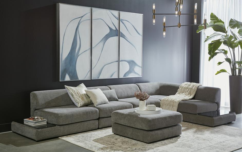 HARMONY MODULAR - OTTOMAN - DANNY DARK GREY by Sunpan