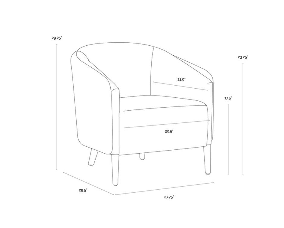 SHEVA ARMCHAIR - SAN REMO WINTER CLOUD / ANTONIO CHARCOAL by Sunpan