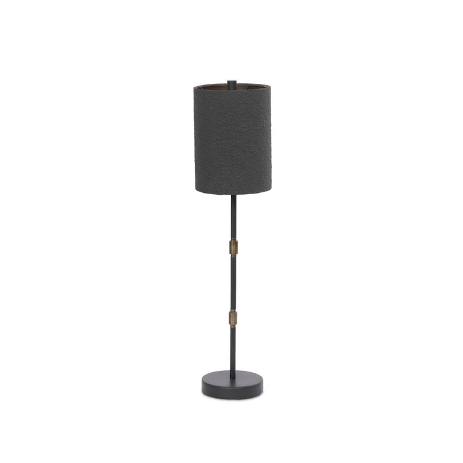 Maurice Table Lamp In Matte Black Plaster And Antiqued Iron And Antique Brass Iron by Four Hands