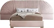 Diana King Bed In Pink Velvet by Meridian Furniture