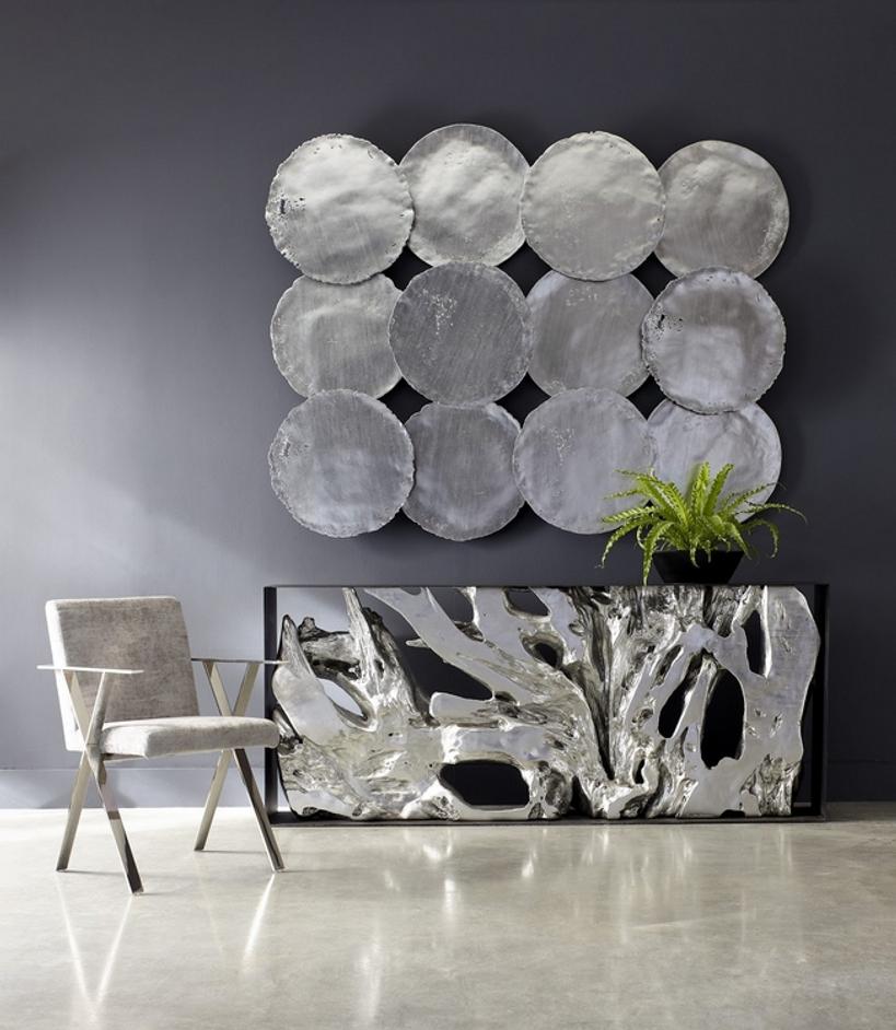 Cast Root Console Table, Iron Frame, Resin, Silver Leaf by PHILLIPS COLLECTION