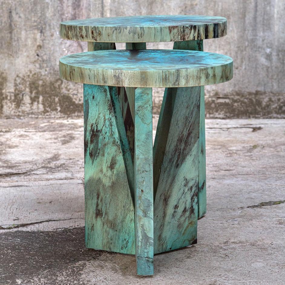 Nadette Blue Nesting Tables, S/2 by Uttermost