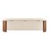 Alyssa Boucle/Faux Leather Storage Bench, Palladian Beige/Vintage Cider by New Pacific Direct