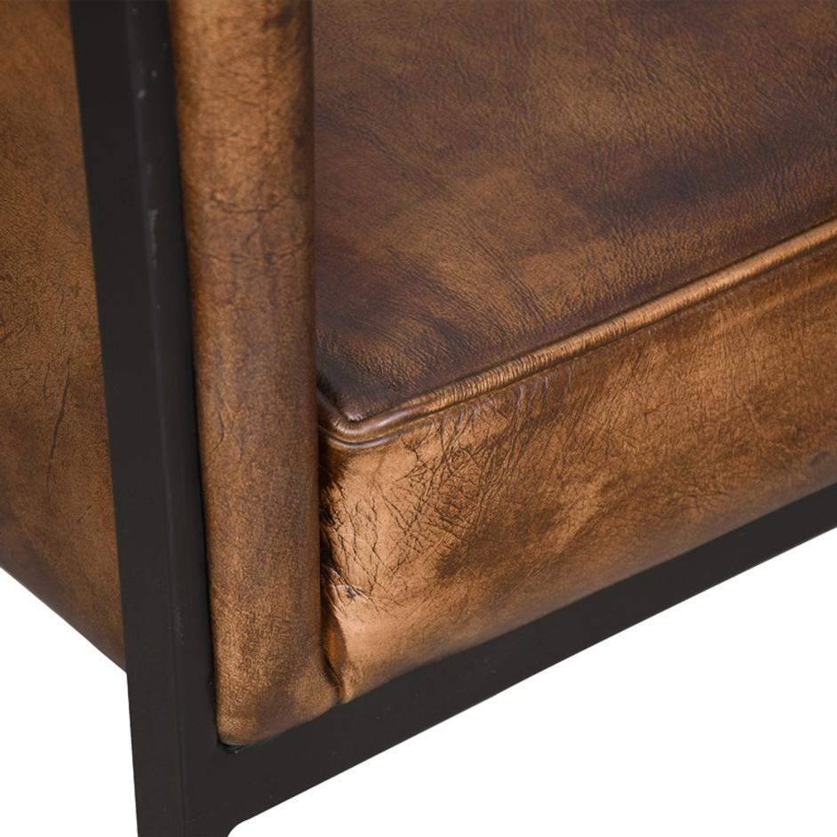 Essex 22" Leather Armchair, Antique Whiskey by Home Trends & Design