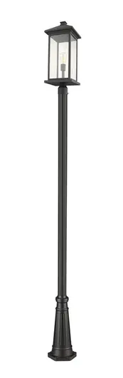 Portland 1 Light Outdoor Post Mounted Fixture in Black Finish by Z-Lite
