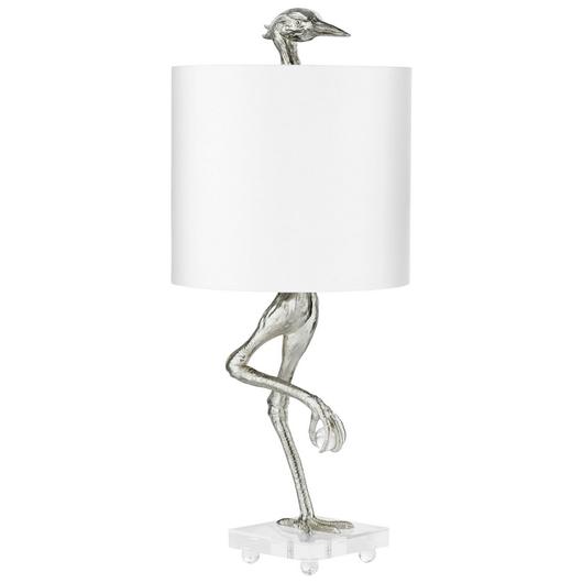 Ibis Table Lamp In Silver Leaf by Cyan Design
