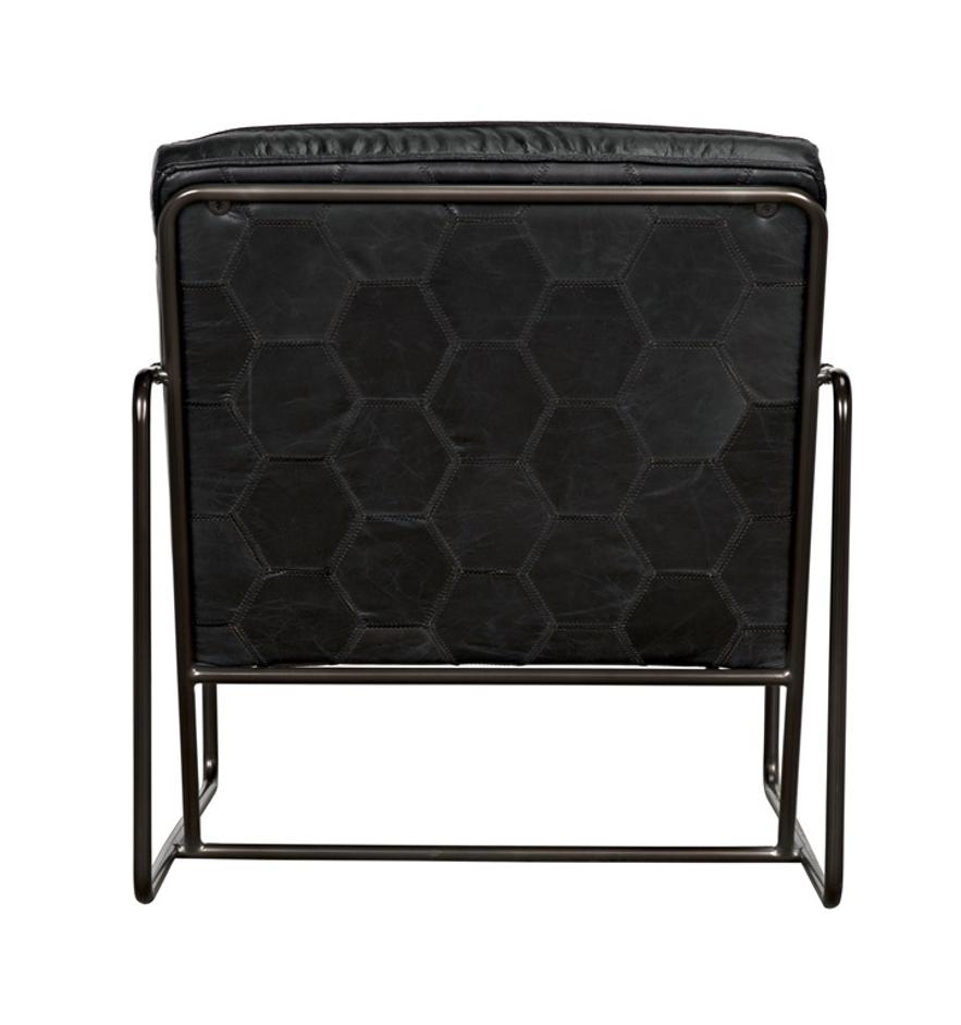 Demeter Chair, Metal and Leather by Noir Furniture