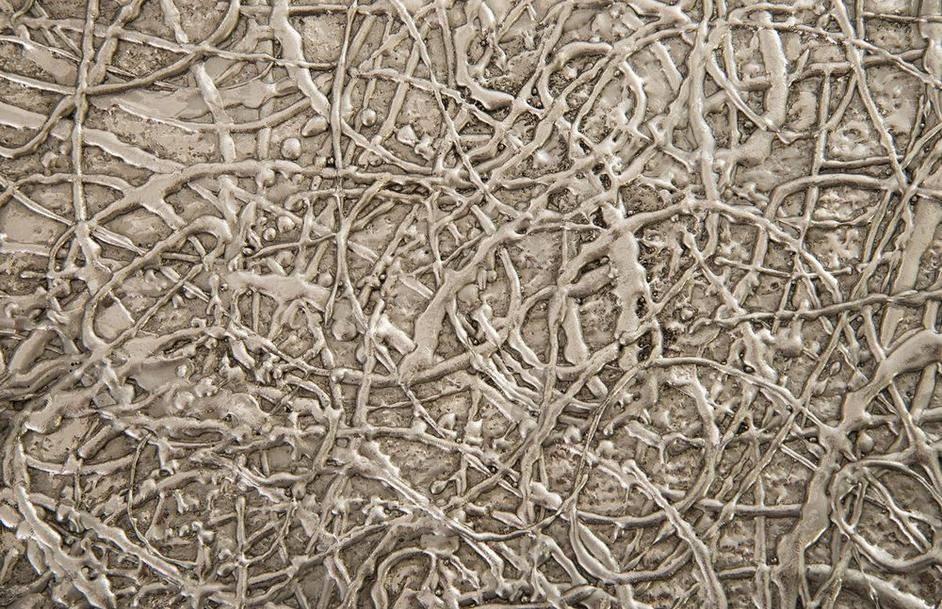 String Theory Pedestal, Silver Leaf, Small by PHILLIPS COLLECTION