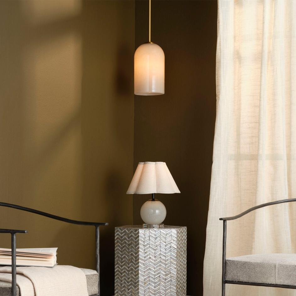 Holt 1-Light Glass Pendant, Taupe by Jamie Young
