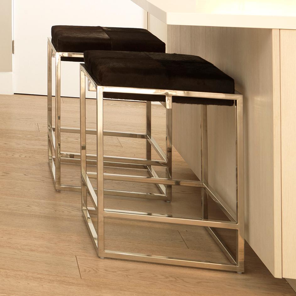 Shelby Hide Counter Stool, Espresso by Jamie Young